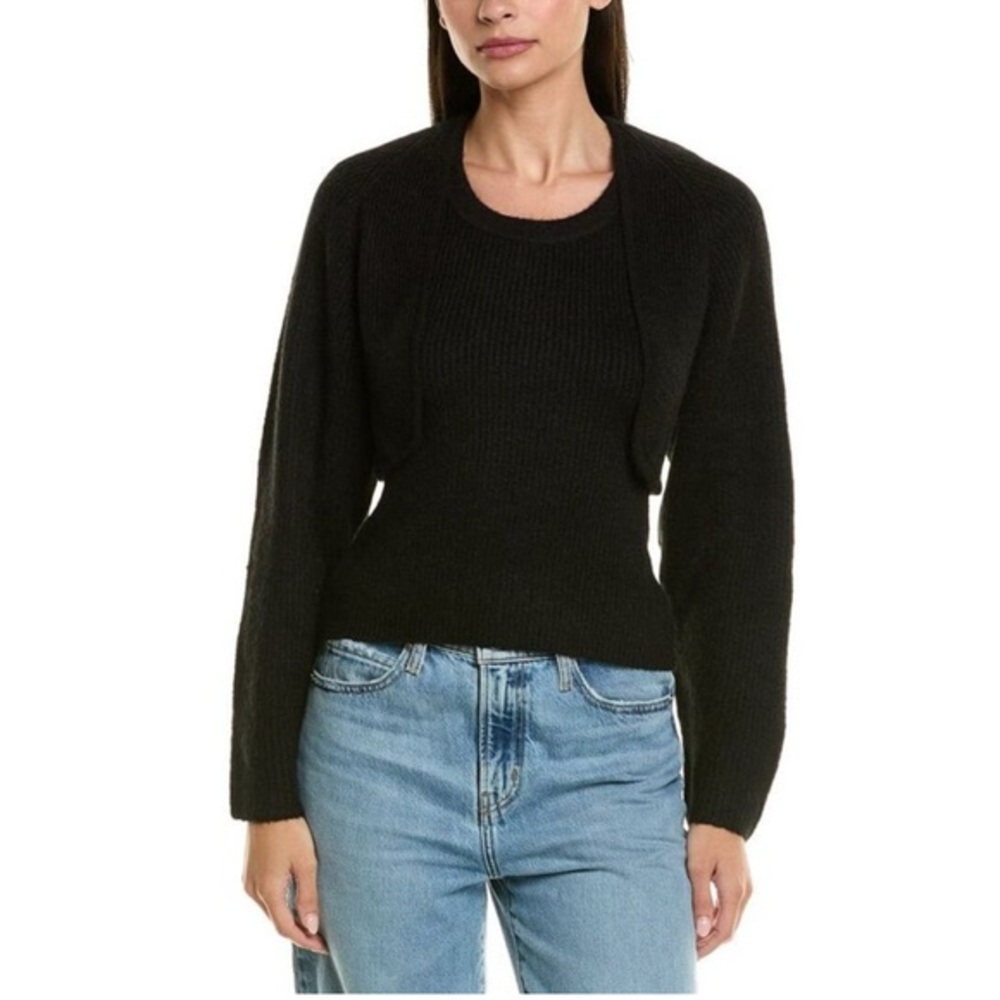 NWT LNA Clothing Two Piece Black Women's Sweater Set Size Small